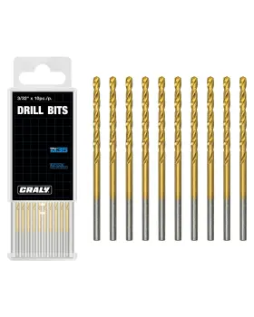 20102410 Craly 3/32 Inch 10-pc Cobalt Drill Bit Pack M35 Hss Titanium