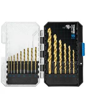 20109501 Craly 15-piece Cobalt Drill Bit Set M35 Hss Titanium Coated Jobber Length Twist Dr