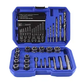 Crengybl 793898448336 26 Piece Damaged Screw And Bolt Extractor Set Stripped Broken Remover Kit