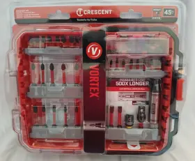Crescent 697099351658 Vortex Impact Rated Bit Assortment And Holders -45 Pc. Fastening Set