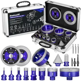 Pcs-238 Daduori Tool 18 Pcs Diamond Hole Saw Kit With Pilot Bit Adapter 1/4 Inch - 4 Thickened Core Dril