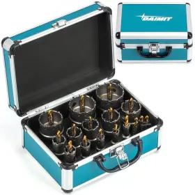 Hjkkq-13pc-2 Daimit 19pcs Tct Hole Saw Kit 9/16 Inch -2-3/8 Heavy-duty Tungsten Carbide S