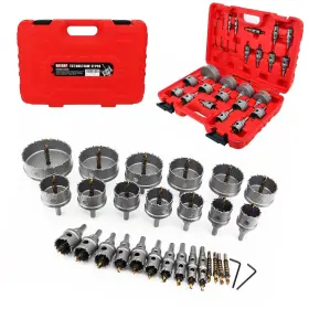 Dashap 313049434454 27pcs Hole Saw Kit With Drill Bits Tungsten Carbide Set For Hard Metal