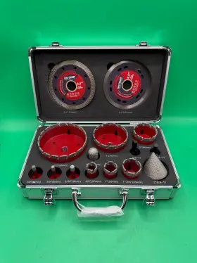 Ca-tmxc156 Daydoor Diamond Hole Saw Kit 15 Piece Tile 1/4 5/16 4/5 1 1-3/8 2 3 4