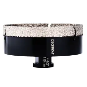 De2313 Deckrkat 4-1/2 Inch Diamond Hole Saw 115mm Tile Drill Bit Tipped For Gra