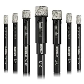 Deca-005 Deckrkat 7 Piece Diamond Drill Bits Set Core For Hard Materials - Tiles Ce