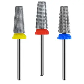 Depvko B0119001 3pcs Carbide 5 In 1 Nail Drill Bit Set- Two Way Rotate Use For Both Left And Rig