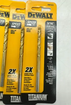 Dewalt 028874017504 3/16-in Titanium Split Point Drill Bit - 7 Pack