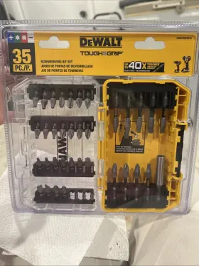 Dewalt 075352348414 Tough Grip Dwaf35setbtg 35 Pc Screwdriving Bit Set Up To 40x Tougher