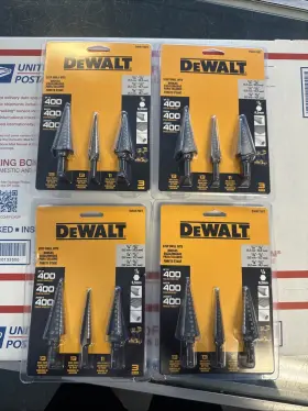 Dewalt 075352352121 New Sealed Dwa17set Step Drill Bit Set 1/8 Inch To 7/8-in Lot Of 4 Bulk