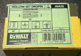 09420 Dewalt 09320 Hollow-set Dropin 1/4 Inch Stainless Steel #100