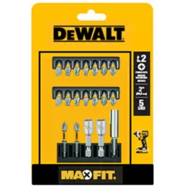 Dewalt 445048692672 Maxfit 1 Inch Carbon Steel Driving Bit Set 19-pieces With Holder