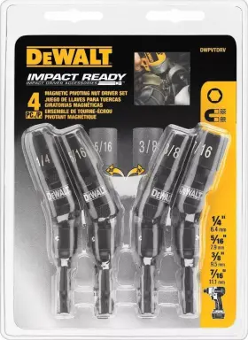 Dewalt 885911065849 Dwpvtdrv 4-piece Impact Ready Magnetic Nut Driver Set