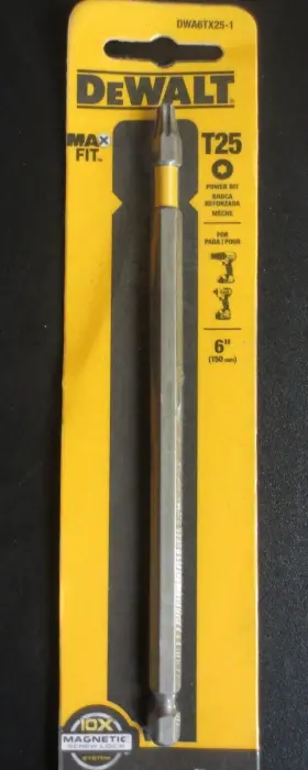Dwa6tx25-1 Dewalt 885911359702 Power Bit Max Fit Torx T25 X 6 Inch