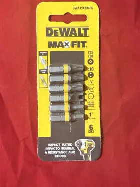 Dewalt 885911572002 Max Fit Assorted 1 Inch Security Bit Set Steel 6 Pc Dwa1secmf6 Impact Rated