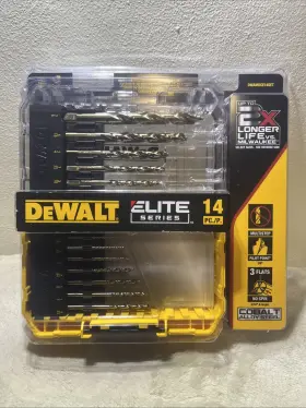 Dewalt 885911970587 New Factory Sealed Elite Series 14 Piece Cobalt Alloy Steel Drill Bit Set
