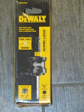 Dah9912pbm Dewalt New Rapid Load Hole Saw Quick Change Arbor 1/2-in