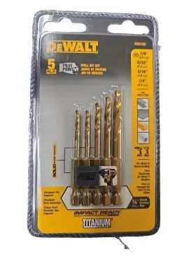 Dd5155 Dewalt Impact Ready 5 Piece Titanium Drill Bit Set