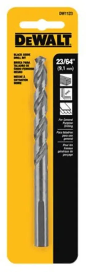 Dw1123 Dewalt Black Oxide Drill Bit 23/64 Inch -
