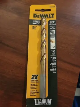 Dw1324 Dewalt 3/8 Inch Titanium Coated Split Point Drill Bit
