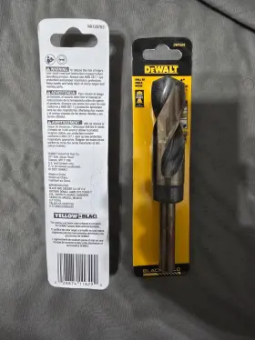 Dw1629 Dewalt 2x Pair 1 Inch Black&gold Drill Bit Split Point Brand New Nib