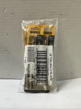 Dw1930 Dewalt 15/32 Inch Pilot Point High Speed Steel Drill Bit Qty 3