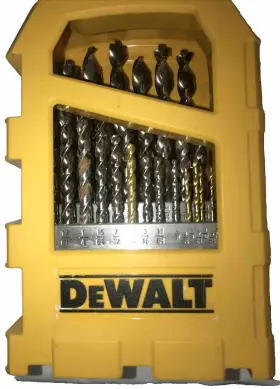 Dw1969 Dewalt Pilot Point Twist Drill Bit Set - Of 27 Pieces With Case