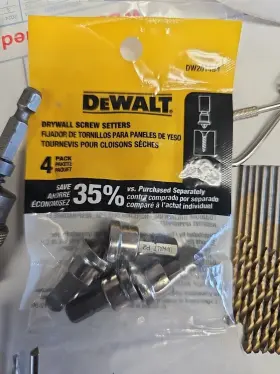 Dw2014b4 Dewalt New Drywall Screw Setter Bit Tips. Pack Of 4 And Extras