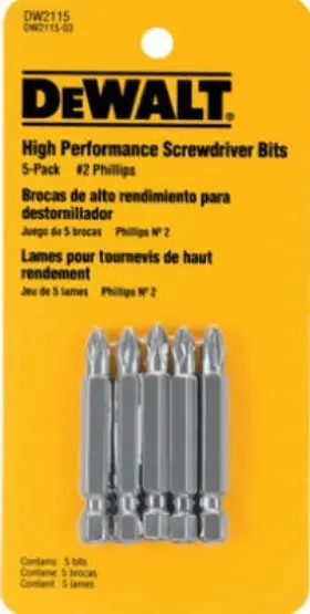 Dw2115 Dewalt 5 Pack - #2 Phillips Power Bit 2 Inch 5-pk
