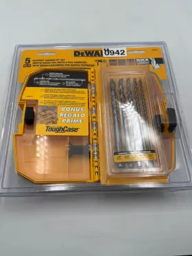 Dw5205 Dewalt 5-piece Premium Percussion Masonry Drill Bit Set With Case