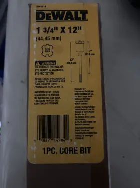 Dw5914 Dewalt 1-piece 1-3/4 Inch X 12 Sds Max Core Drill Bit Germany