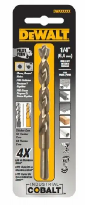 Dwa1220 Dewalt 3 Pack Cobalt Pilot-point Drill Bit 5/16- Inch
