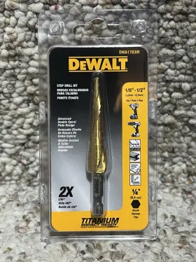 Dwa1783ir Dewalt Impact Ready Step Drill Bit 1/8 Inch -1/2 New