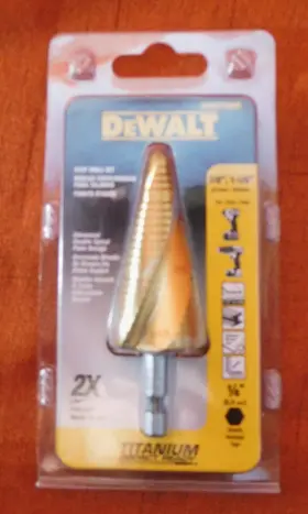 Dwa1789ir Dewalt Titanium 7/8 Inch - 1-1/8 Impact Ready Step Bit 1/4 Hex Shank