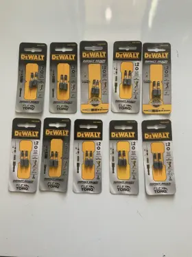 Dwa1sq2ir Dewalt Lot Of 10 20 Bits Pkgs 2 #2 Square Flextorq 1 Inch Impact Ready Bit Tips