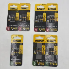 Dwaf1tx30ir3 Dewalt Lot Of 7 Torx And Square Screwdriver Bit Impact Ready Flextorq 1 Inch - 3 Packs