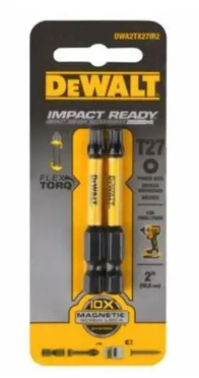Dwaf2tx27ir3 Dewalt T27 Torx Driver Bits 2-1/4 Inch 2-pk. -