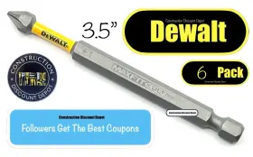Dwaf3ph1-1h Dewalt 6 Pack Maxfit Ultra Ph1 Drill Bit Impact Ready Phillips #1 3.5 Inch In