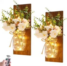 Dwamf35 Dewalt Rustic Wall Sconces Mason Jar Handmade Art Hanging Design With Remo