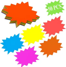 Dfyouhome 791319208293 Starburst Signs Fluorescent 4 X 6 Neon Paper Burst 4.7 6.3 Inch Colorful