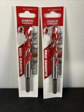 Diablo 008925149224 2 Pack Speedemon Red Granite Carbide Tipped Hammer Drill Bit 5/8 X 6 Inch