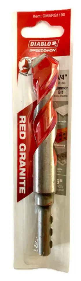 Diablo 008925149378 3/4 Inch Red Granite Hammer Bit Dmarg1190