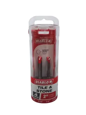 Diablo 008925149477 Dmans1070-s4 4 Pc Tile And Stone Carbide Tipped Drill Bit Set 4-piece New