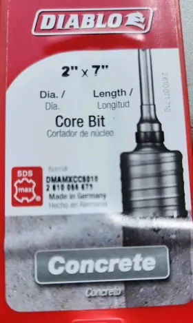 Diablo 008925151968 Dmamxcc5010 Sds-max Carbide Tipped Core Drill Bit 2 Inch X 7