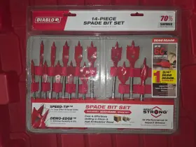 Diablo 445033969925 High Speed Steel Spade Drill Bit Set With Pouch 14-piece