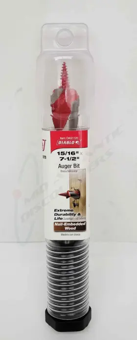 Dag1120 Diablo Auger Bit 15/16 Inch X 7-1/2 Nail Embedded Wood
