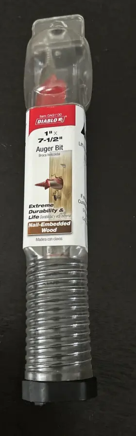 Dag1130 Diablo Auger Bit 1 Inch X 7-1/2