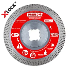 Ddx045con101c Diablo 4-1/2 Inch X-lock Diamond Continuous Rim Masonry Cut-off Disc