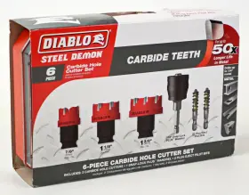 Dhs06cfs Diablo Steel Demon Carbide Hole Cutter Set - Free Shipping -a