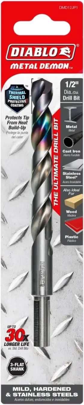 Dmd12jp1 Diablo 1/2 Inch Metal Demon Drill Bit For Mild Hardened And Stainless Steel